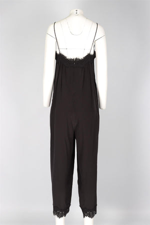 ZIMMERMANN BLACK SILK JUMPSUIT UK 14