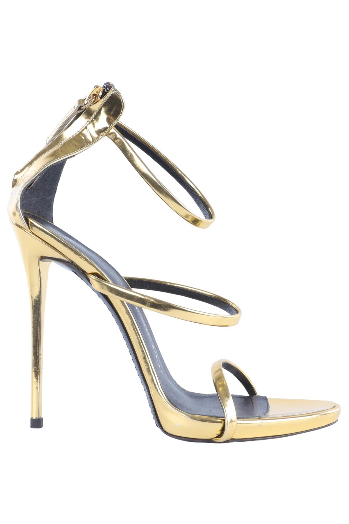 GIUSEPPE ZANOTTI GOLD LEATHER SANDALS