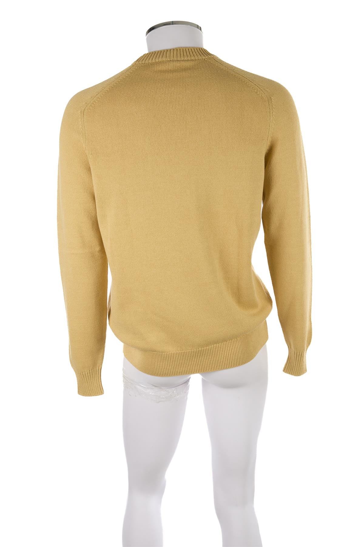LORO PIANA YELLOW MEN'S COTTON SWEATER US/UK 42 FR 52 IT 52