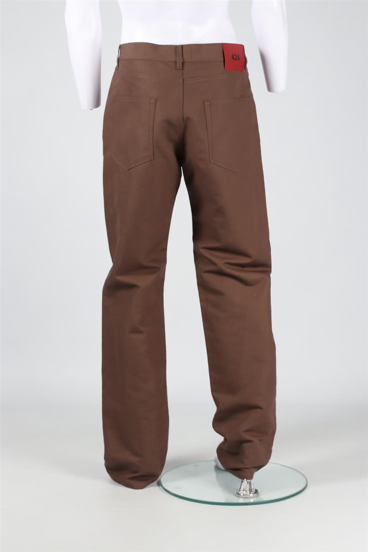 424 BROWN MEN'S STRAIGHT LEG PANTS IT 50 UK 34