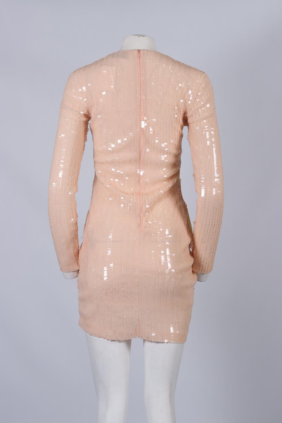 PREEN BY THORNTON BREGAZZI SEQUINNED MESH MINI DRESS MEDIUM