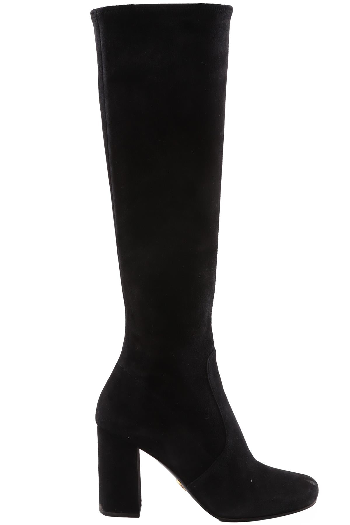 PRADA BLACK SUEDE KNEE HIGH BOOTS EU 38 UK 5 US 8
