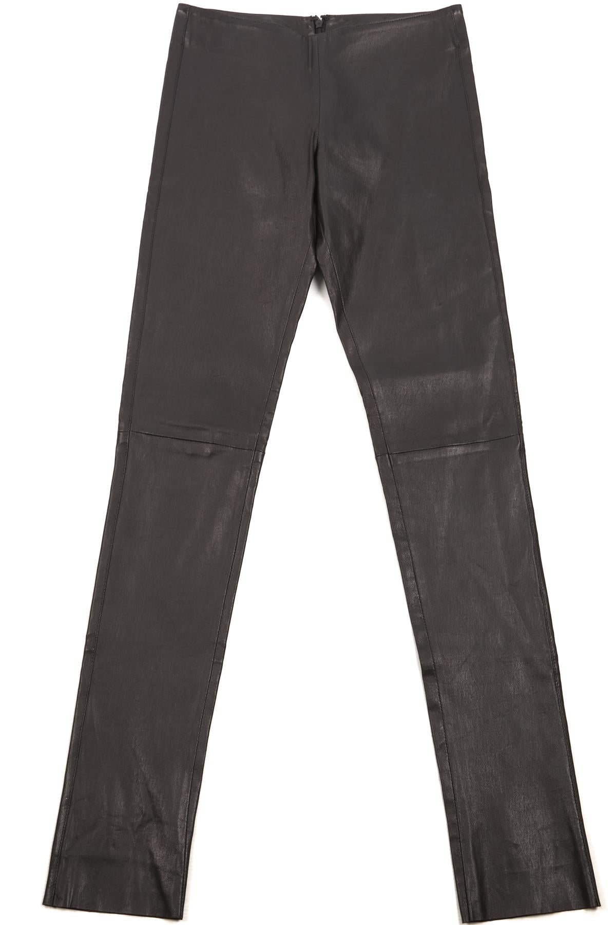 JITROIS BLACK LEATHER SKINNY PANTS FR 34 UK 6