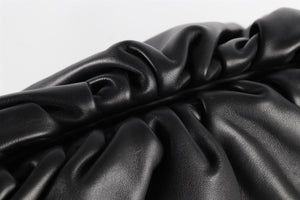 BOTTEGA VENETA BLACK THE POUCH LARGE LEATHER CLUTCH