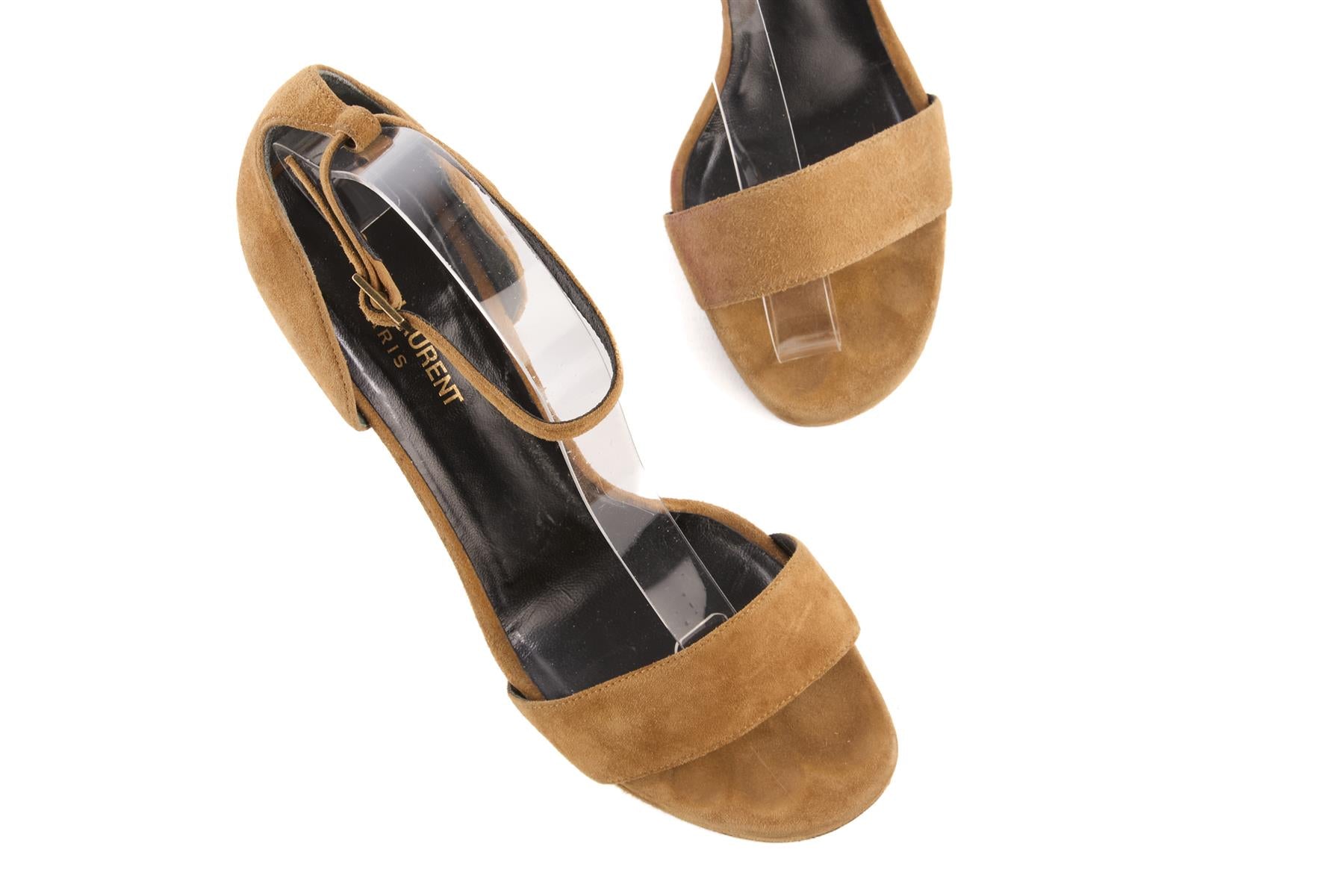 SAINT LAURENT BROWN SUEDE SANDALS EU 39 UK 6 US 9