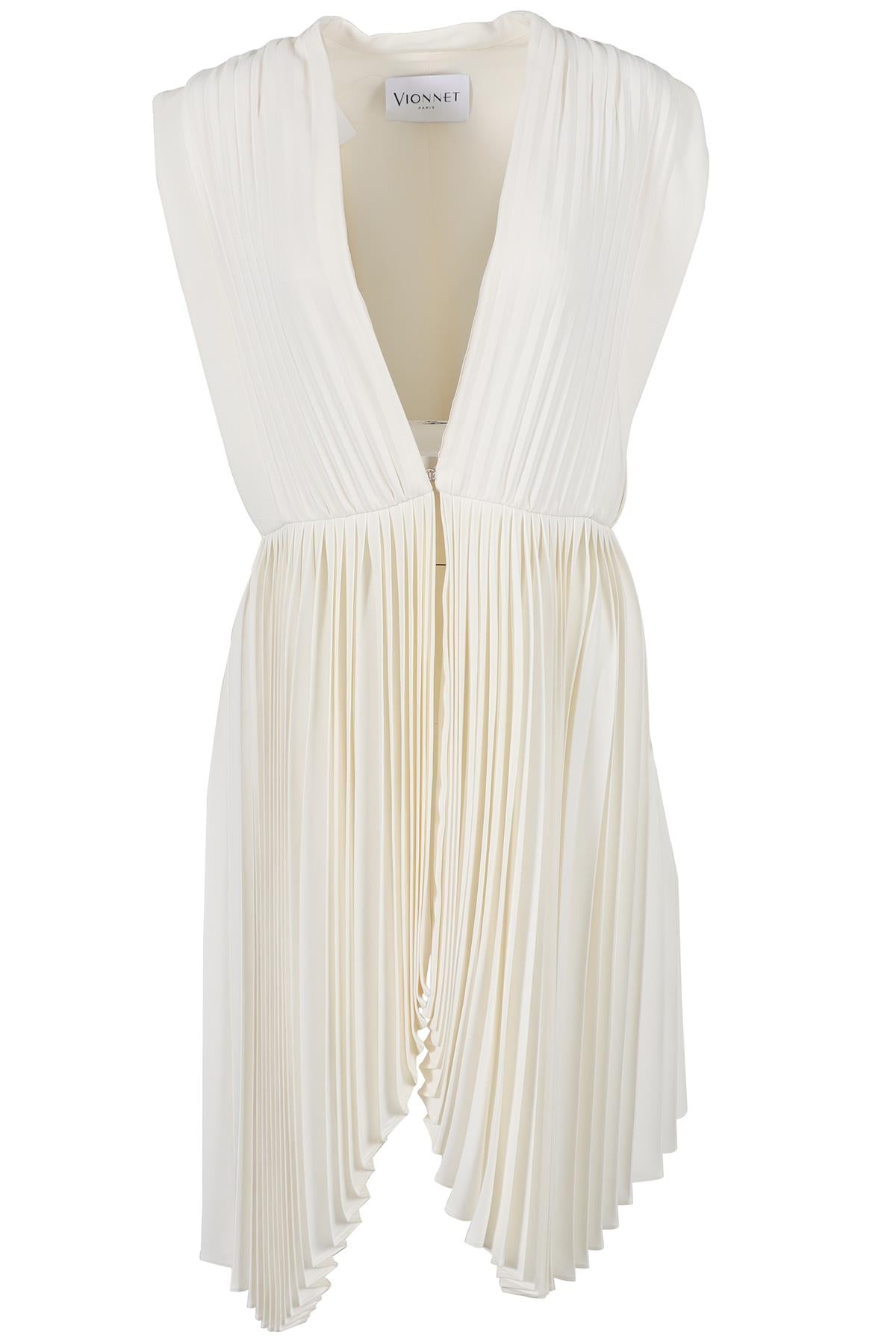 VIONNET WHITE CREPE GILET IT 42 UK 10