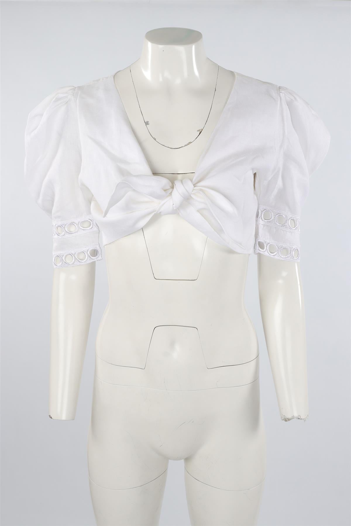WIAMARI WHITE LINEN TOP LARGE