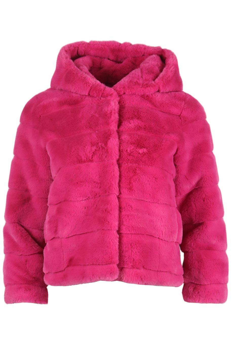 APPARIS HOODED FAUX FUR JACKET SMALL