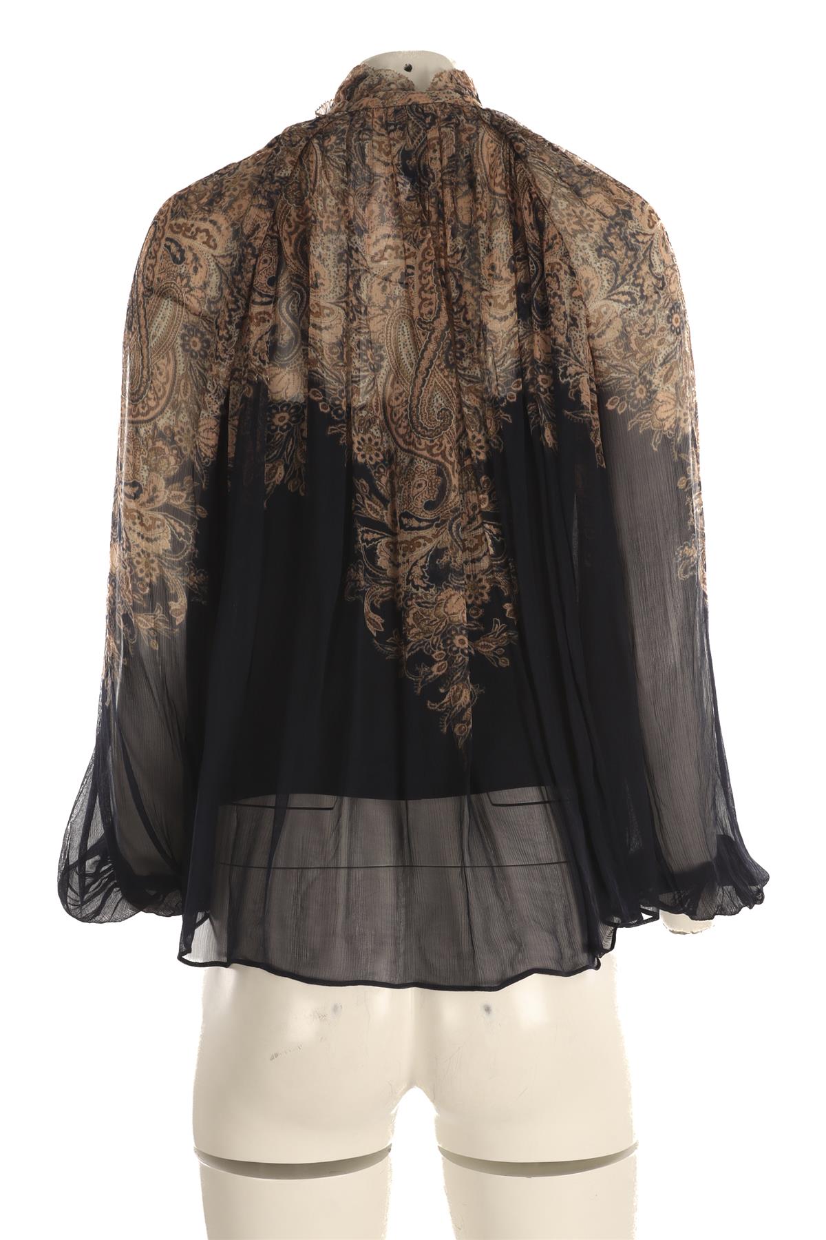 ZIMMERMANN BLUE CREPE TOP UK 8