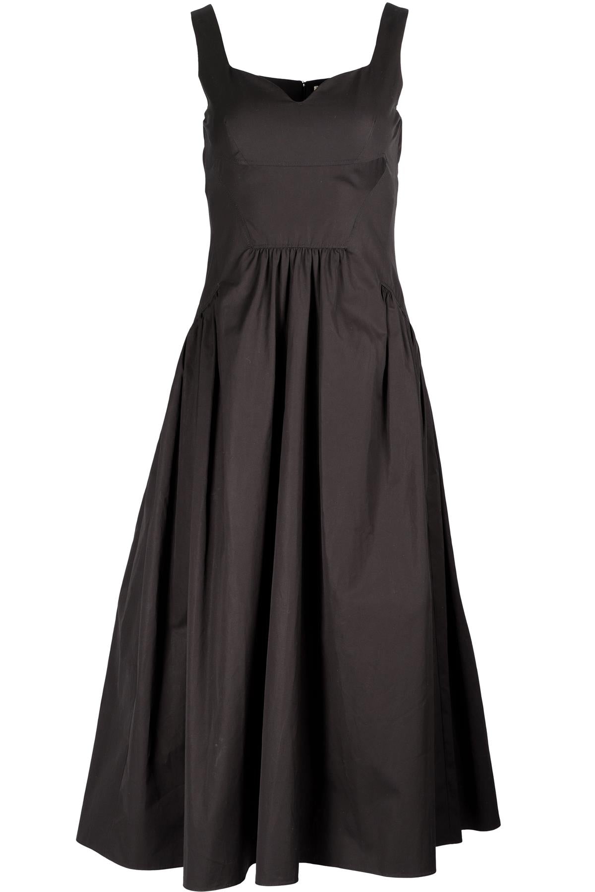 ALEXANDER MCQUEEN BLACK COTTON MIDI DRESS IT 38 UK 6