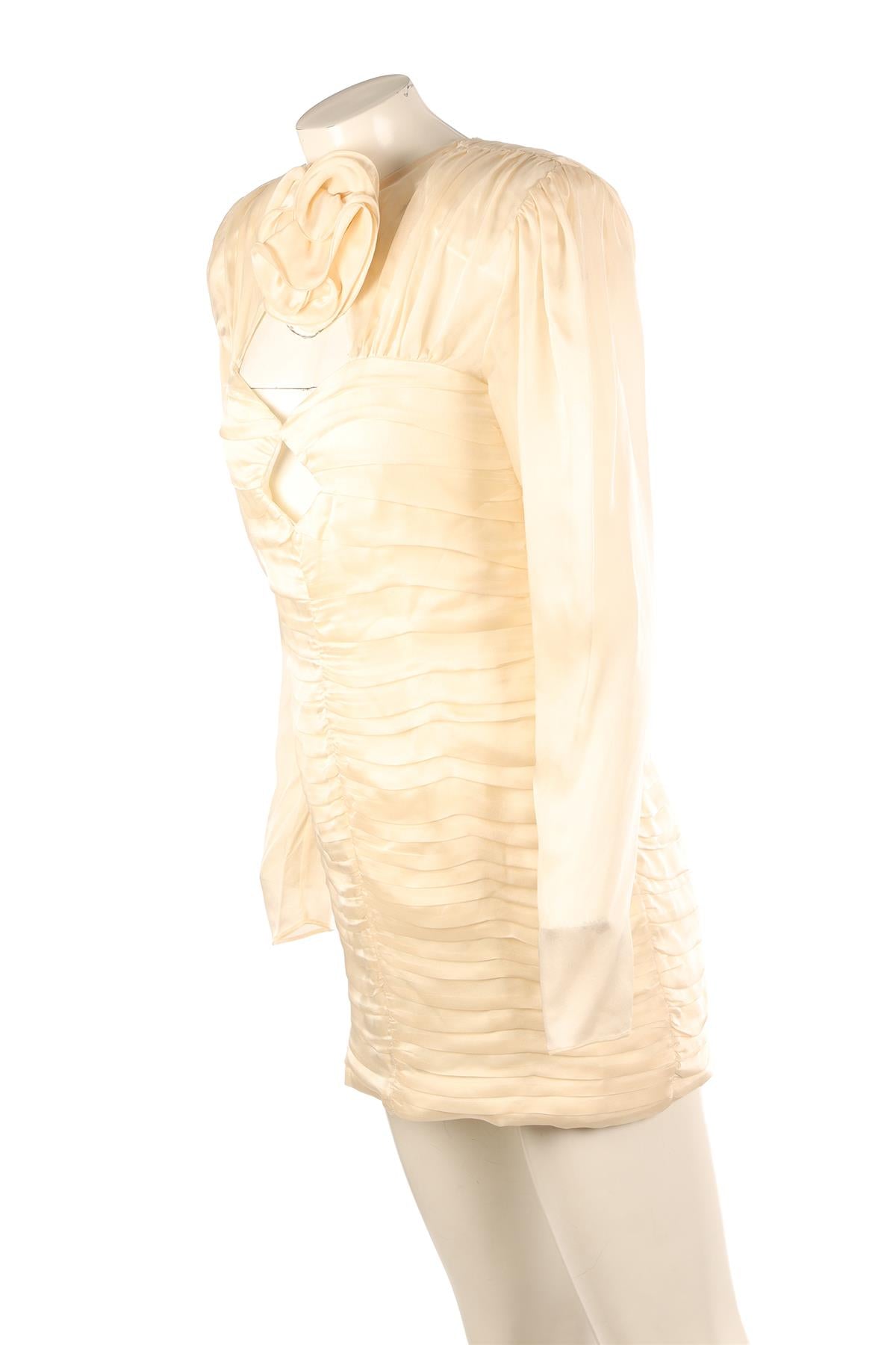 MAGDA BUTRYM CREAM SILK MINI DRESS IT 40 UK 8