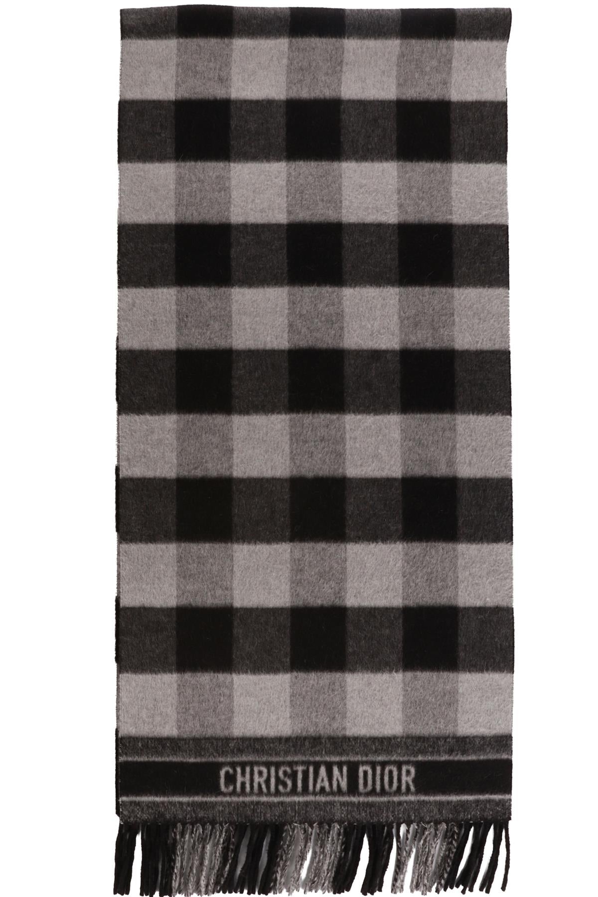 CHRISTIAN DIOR BLACK WOOL SCARF