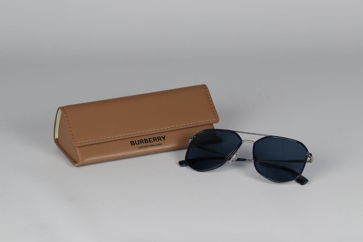 BURBERRY HEXAGON FRAME METAL SUNGLASSES