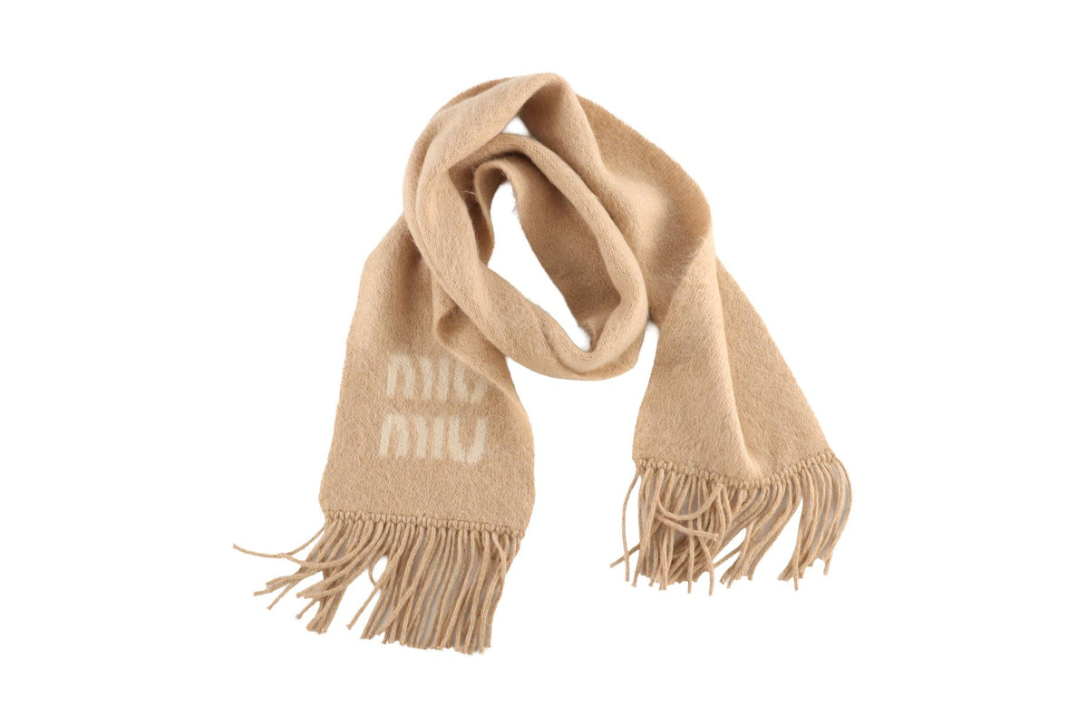 MIU MIU BEIGE MOHAIR SCARF