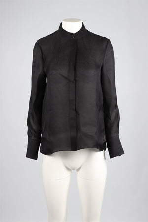 PARTOW BLACK SILK SHIRT US 2 UK 6