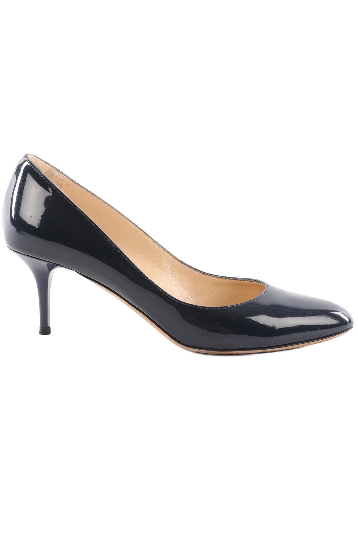 JIMMY CHOO NAVY PATENT LEATHER PUMPS EU 36.5 UK 3.5 US 6.5