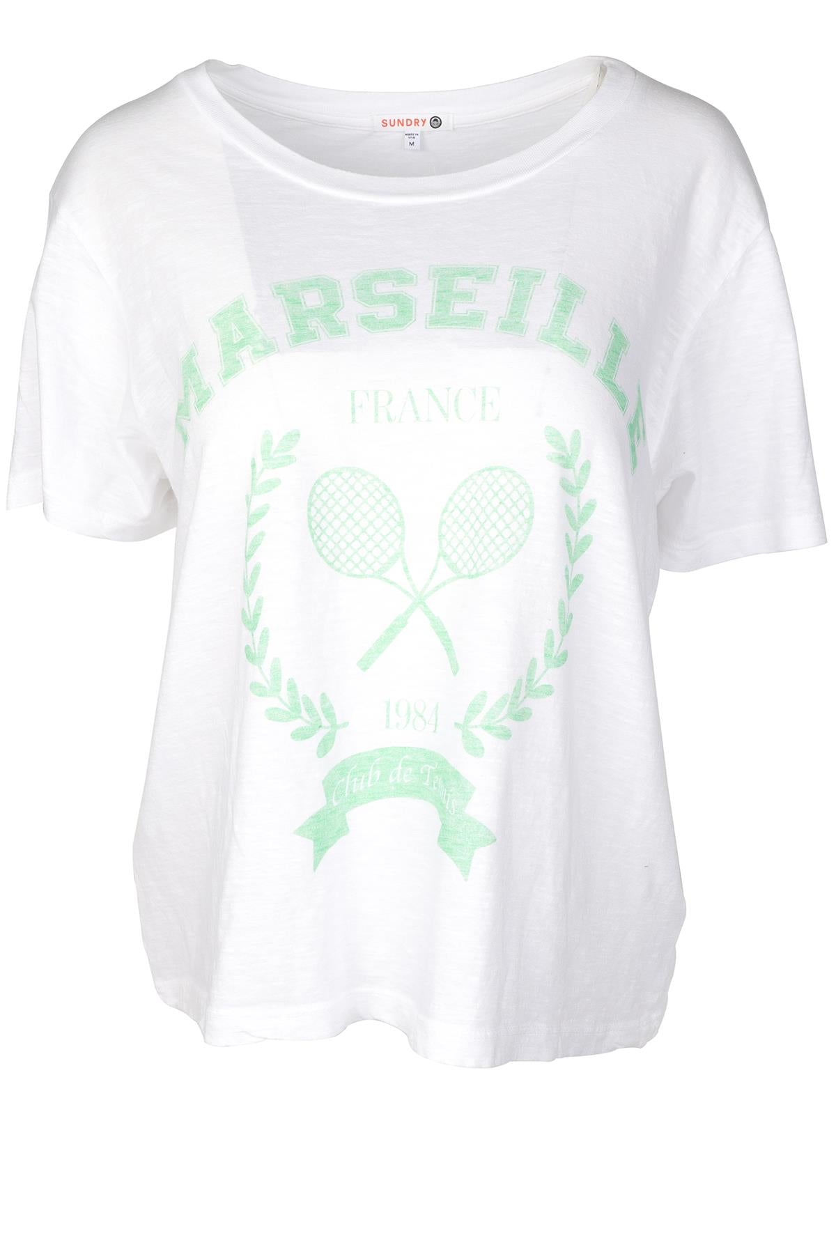 SUNDRY WHITE COTTON T-SHIRT MEDIUM