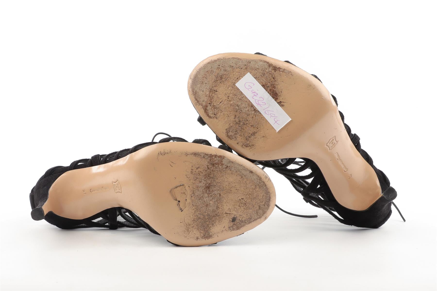 GIANVITO ROSSI BLACK SUEDE SANDALS EU 37 UK 4 US 7