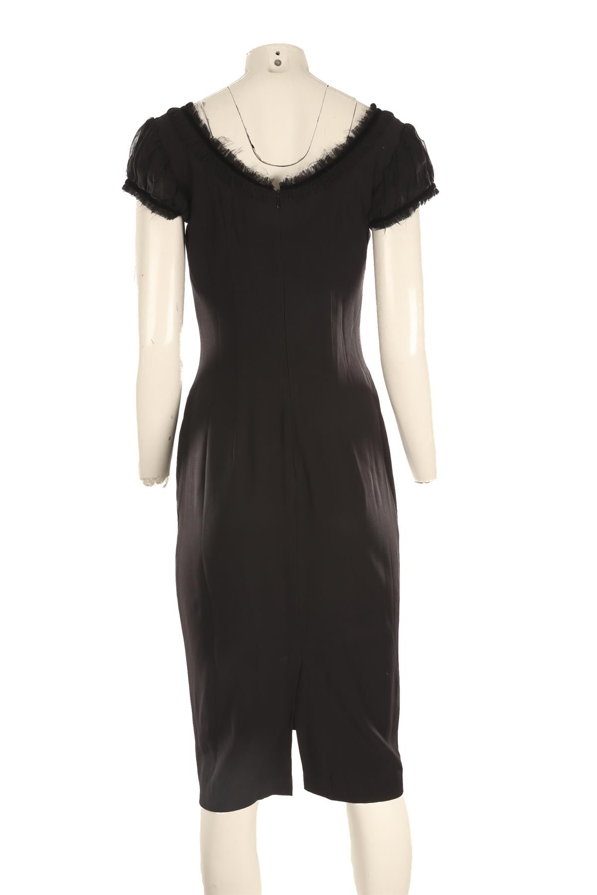 ALEXANDER MCQUEEN BLACK 2008 SATIN MINI DRESS IT 42 UK 10