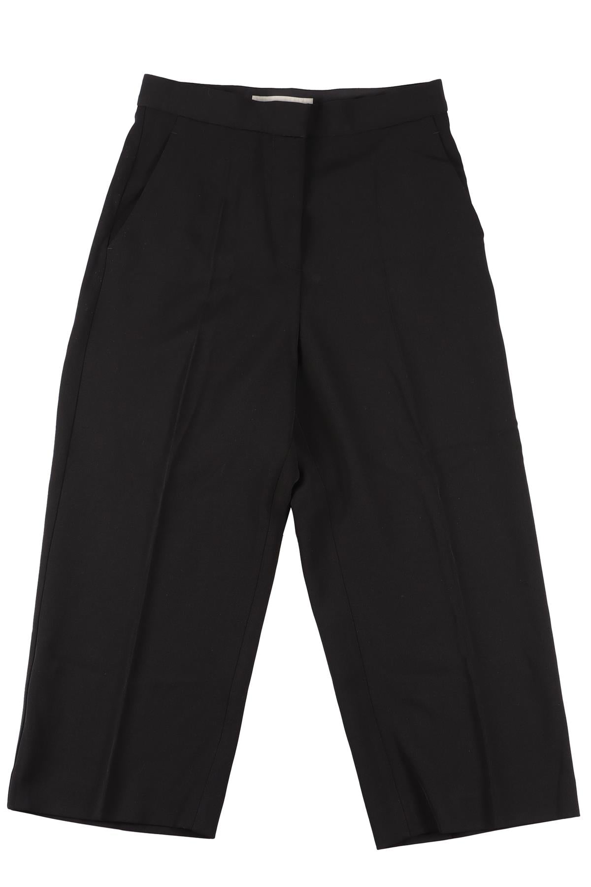 STELLA MCCARTNEY BLACK WOOL WIDE LEG TROUSERS IT 36 UK 4