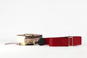 MARC JACOBS RED THE MARC JACOBS SNAPSHOT LEATHER SHOULDER BAG