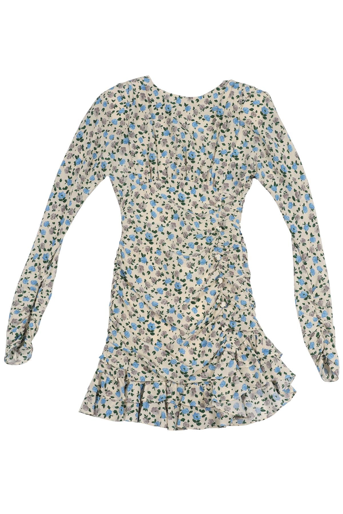 ALESSANDRA RICH CREAM SILK MINI DRESS IT 36 UK 4