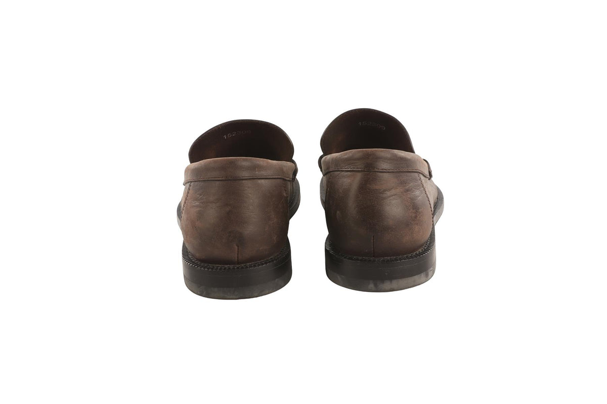 LOEWE BROWN CAMPO LEATHER LOAFERS EU 37 UK 4 US 7