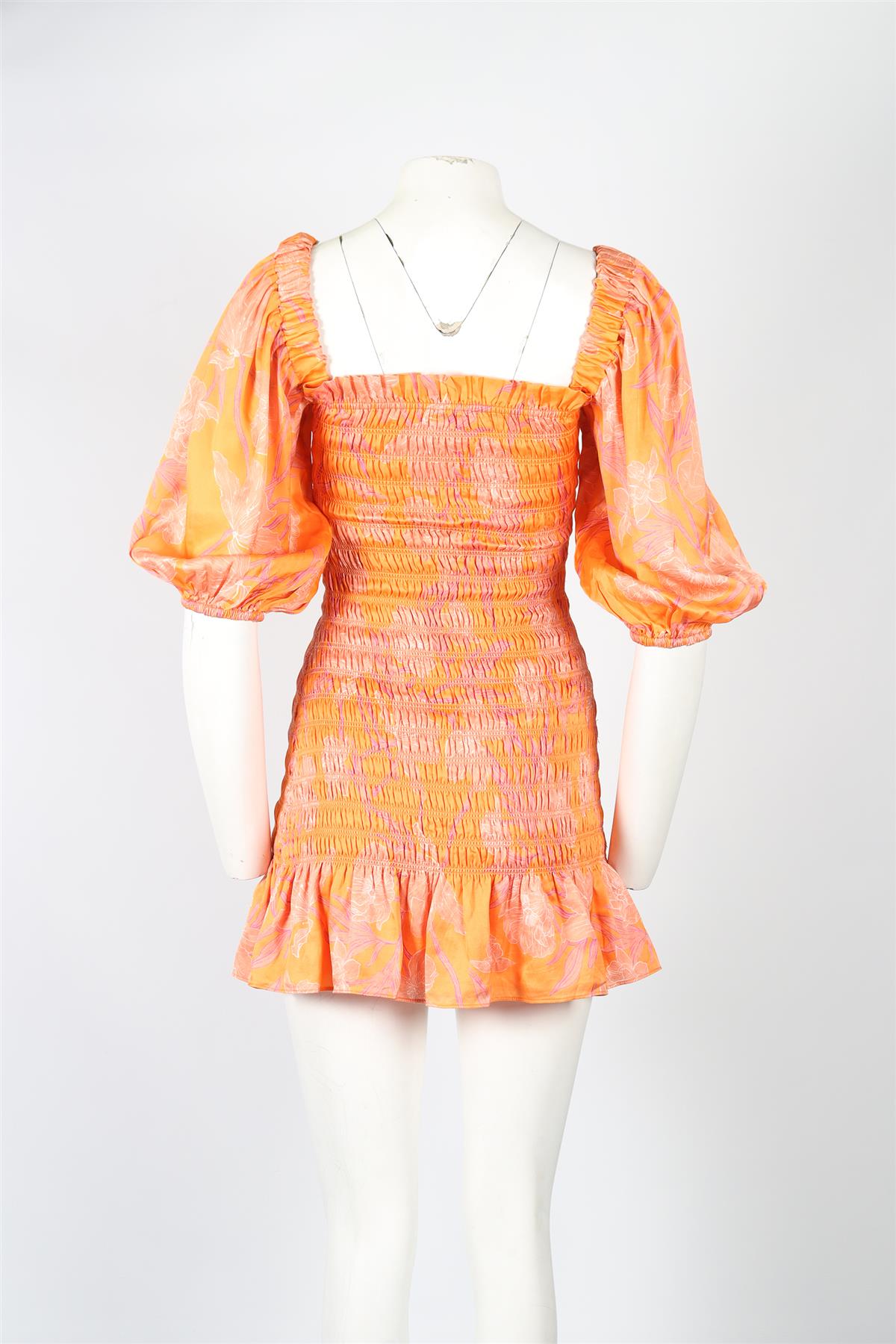 ALEXIS FLORAL PRINT SATIN MINI DRESS SMALL
