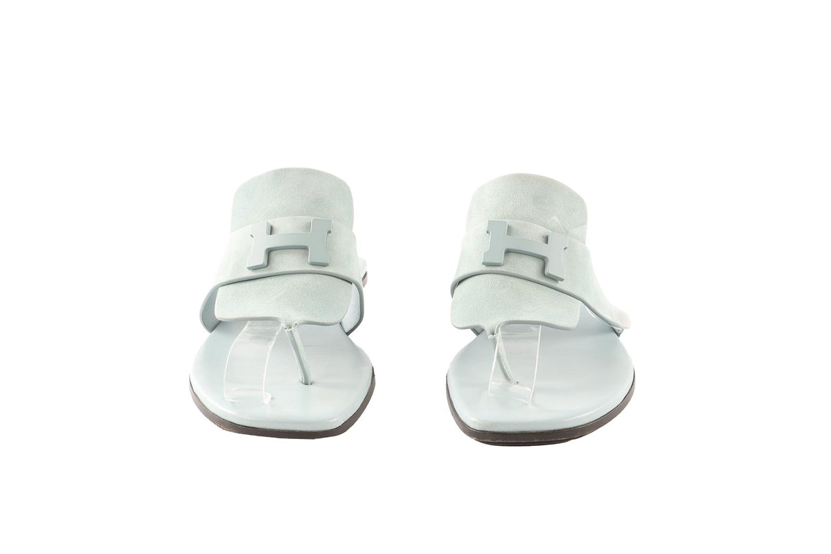 HERMÈS BLUE GALERIE SUEDE SANDALS EU 36 UK 3 US 6