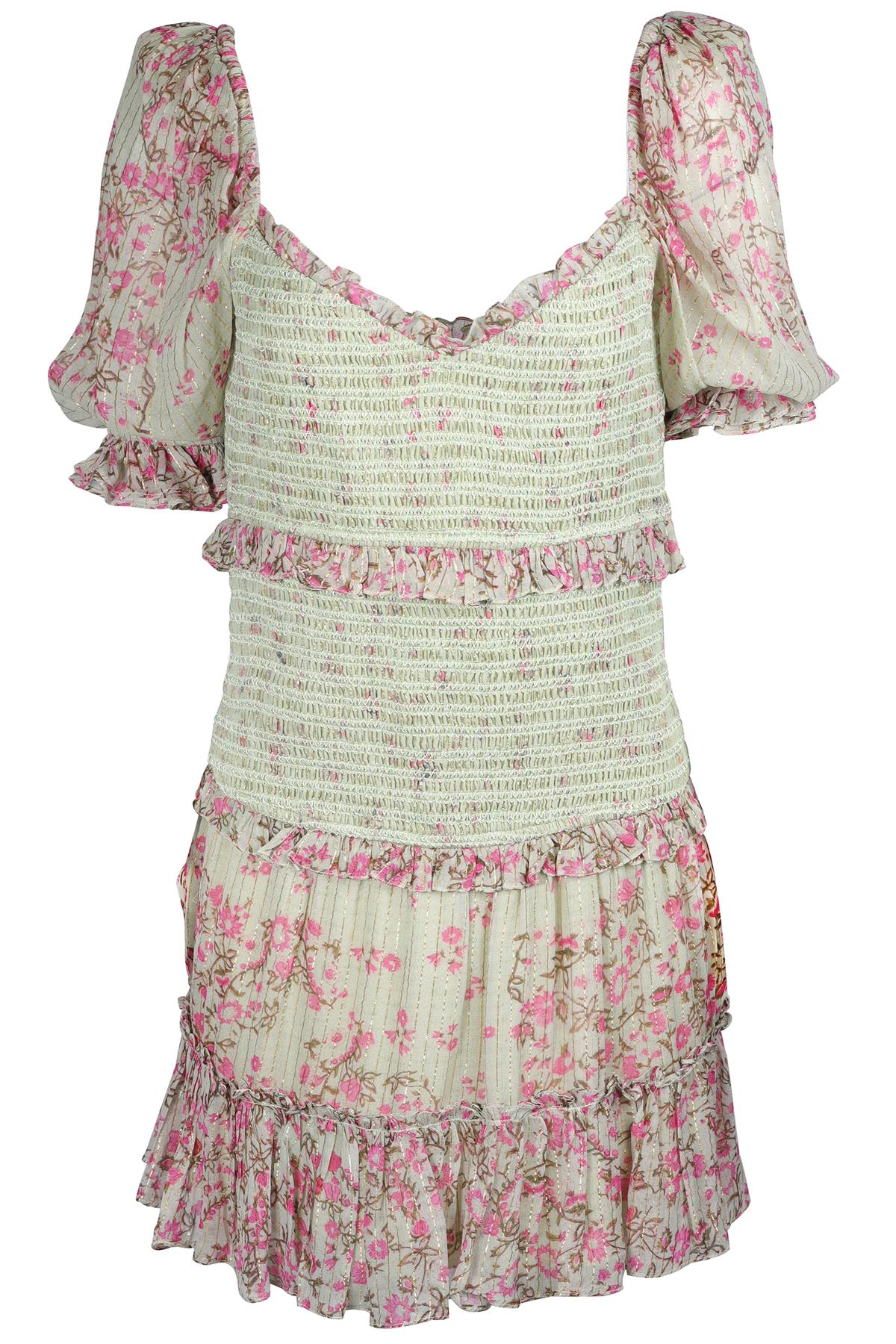 HEMANT & NANDITA GREEN COTTON MINI DRESS MEDIUM