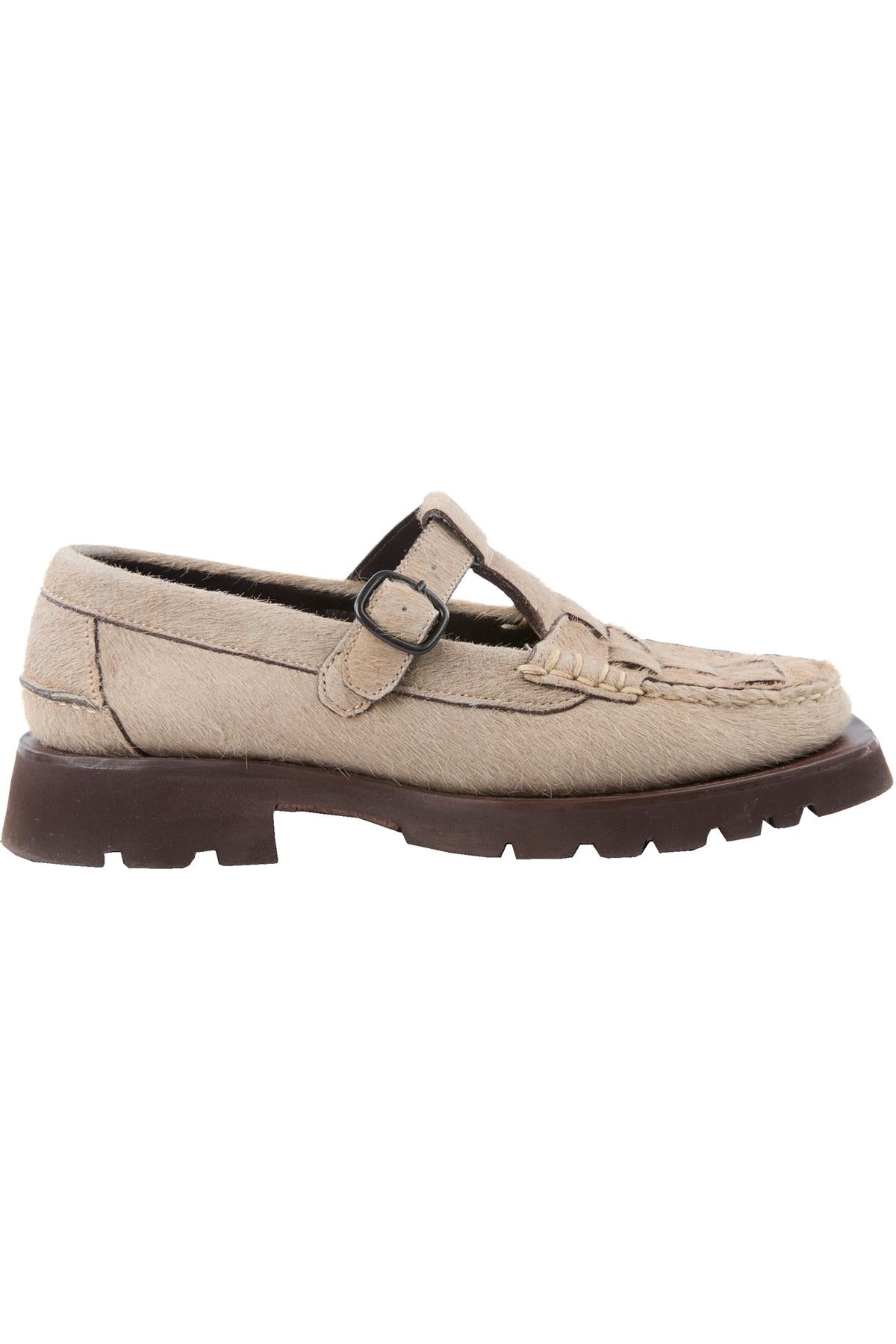HEREU GREY CALF HAIR LOAFERS EU 38 UK 5 US 8