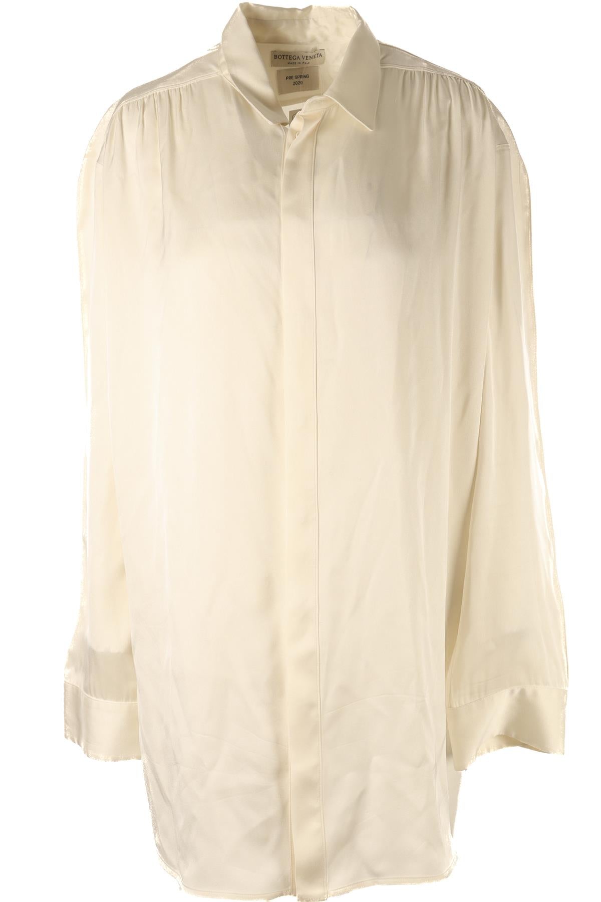 BOTTEGA VENETA CREAM SILK SHIRT IT 44 UK 12