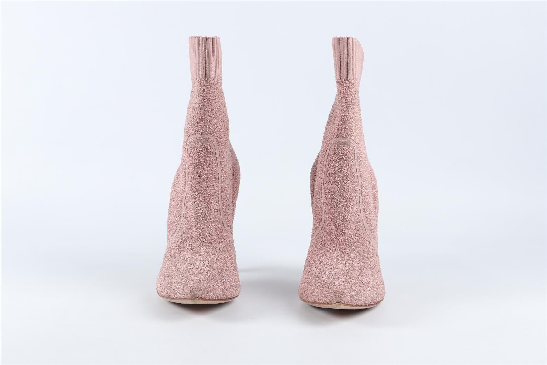 GIANVITO ROSSI PINK KNIT ANKLE BOOTS EU 38.5 UK 5.5 US 8.5
