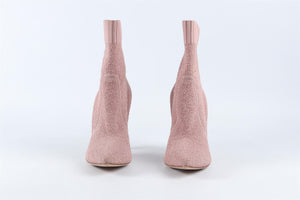 GIANVITO ROSSI PINK KNIT ANKLE BOOTS EU 38.5 UK 5.5 US 8.5