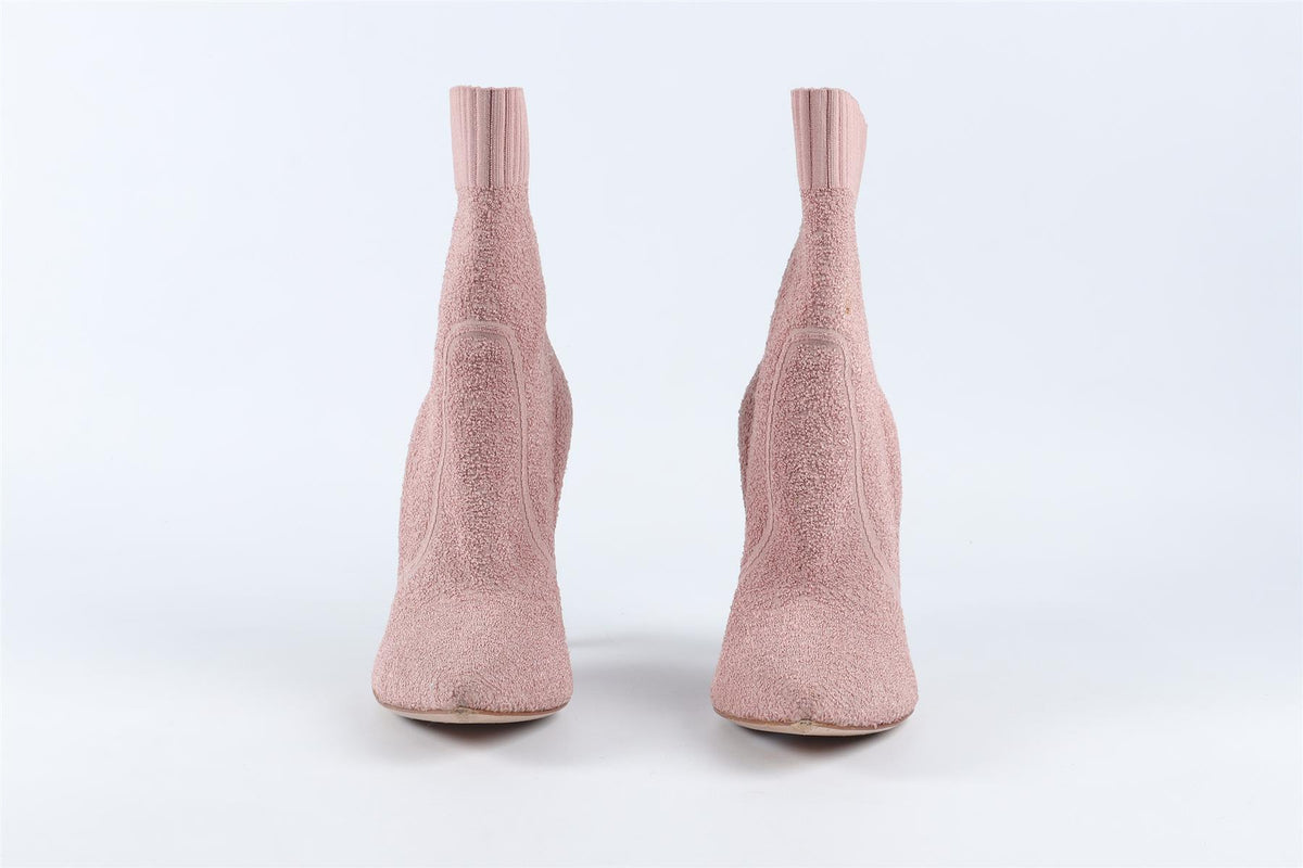 GIANVITO ROSSI PINK KNIT ANKLE BOOTS EU 38.5 UK 5.5 US 8.5