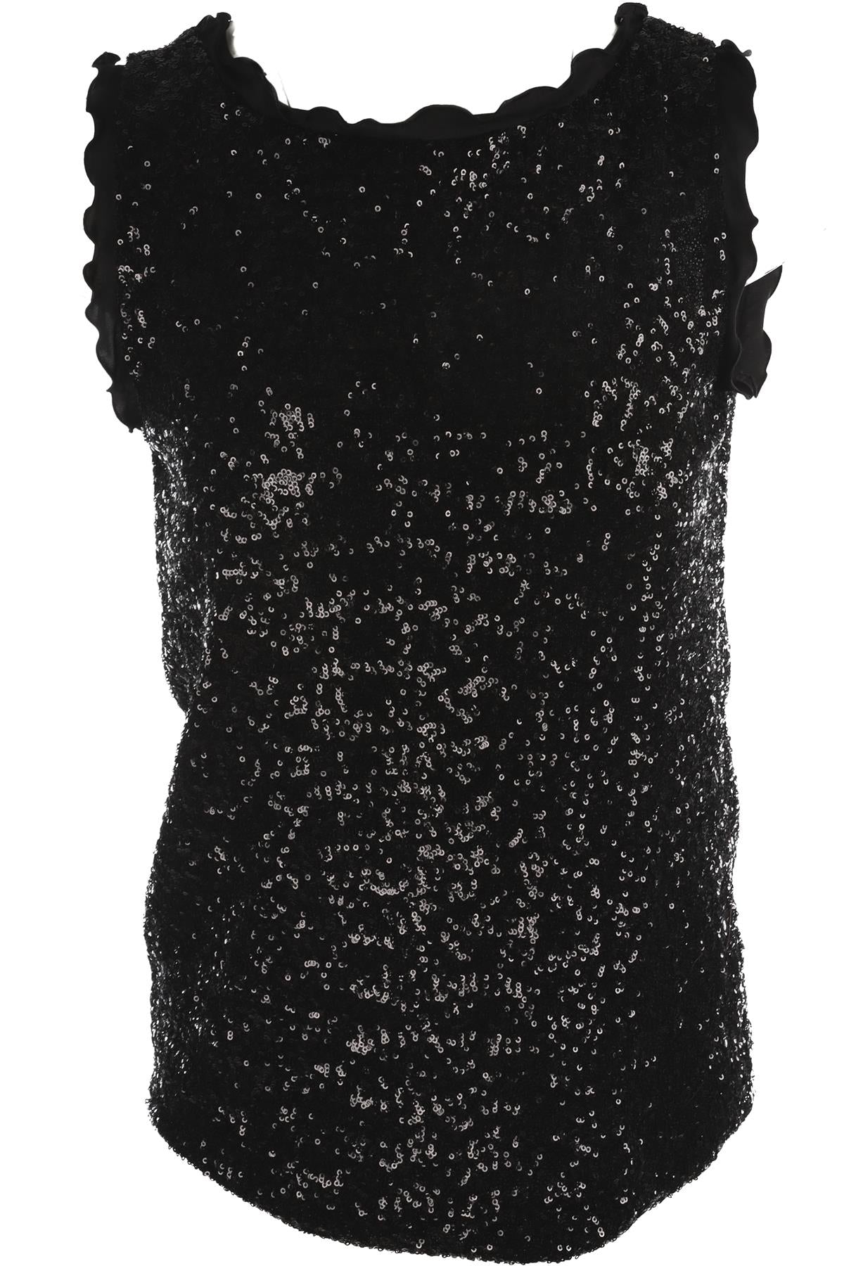 MOSCHINO CHEAP AND CHIC BLACK SEQUIN TOP IT 42 UK 10