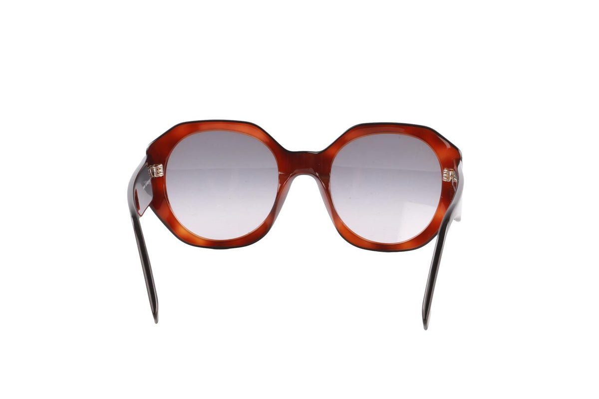 FENDI BROWN ROUND FRAME ACETATE SUNGLASSES
