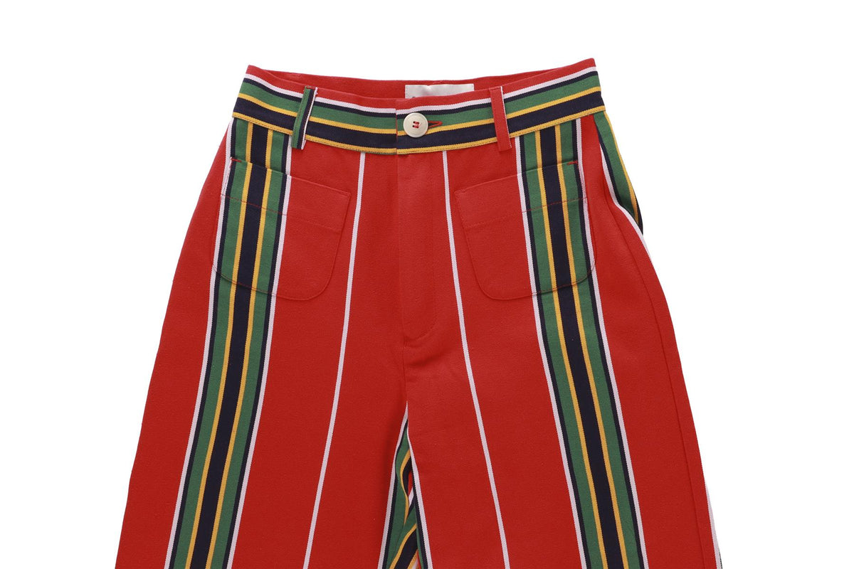 LA VESTE RED COTTON STRAIGHT LEG PANTS SMALL
