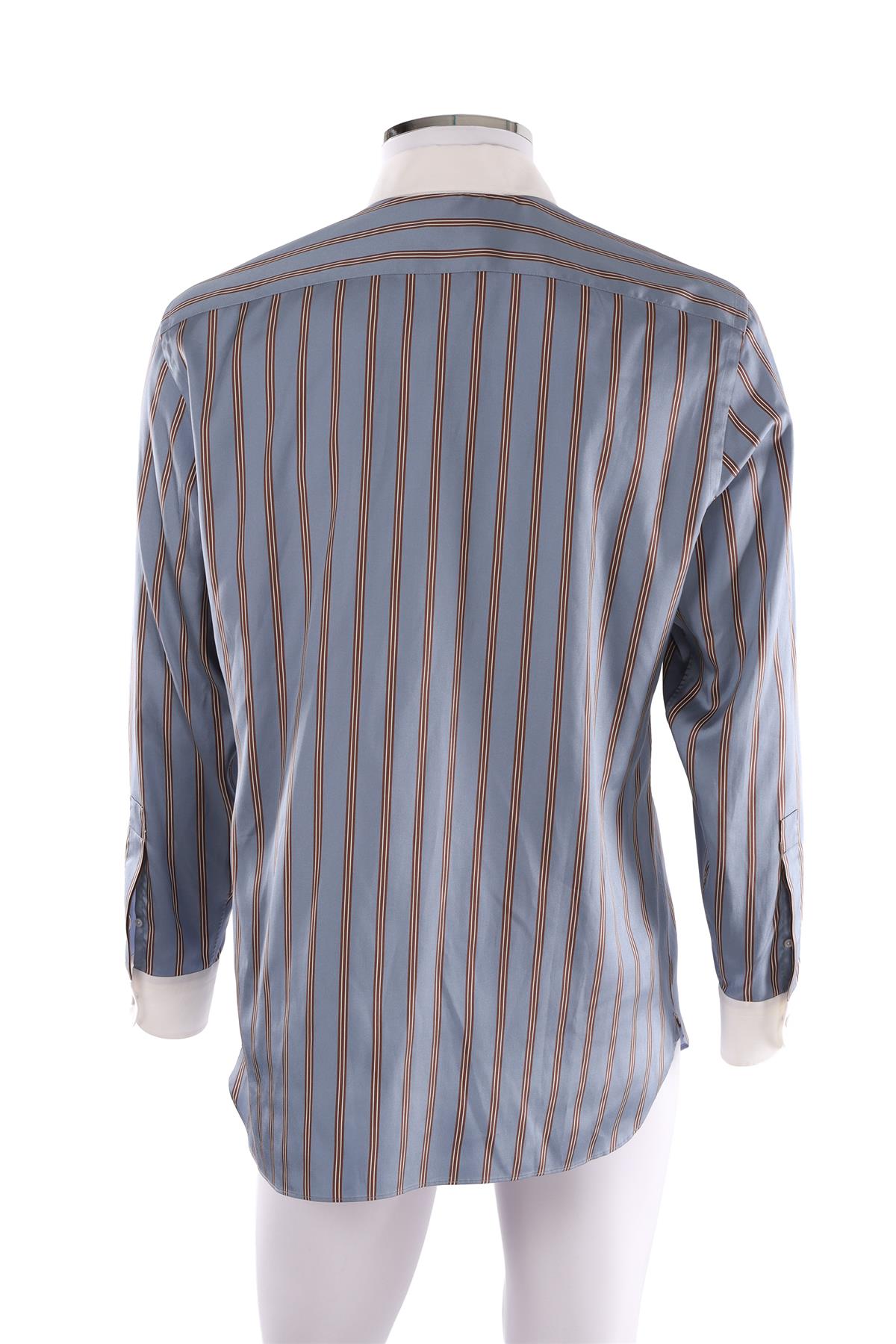 BLUE MEN'S SILK SHIRT