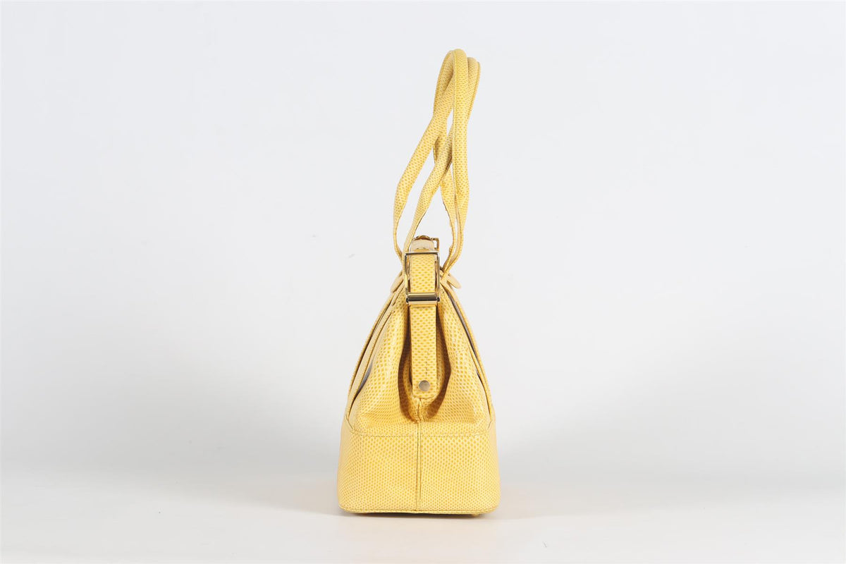 JUDITH LEIBER SNAKE EFFECT LEATHER TOTE BAG