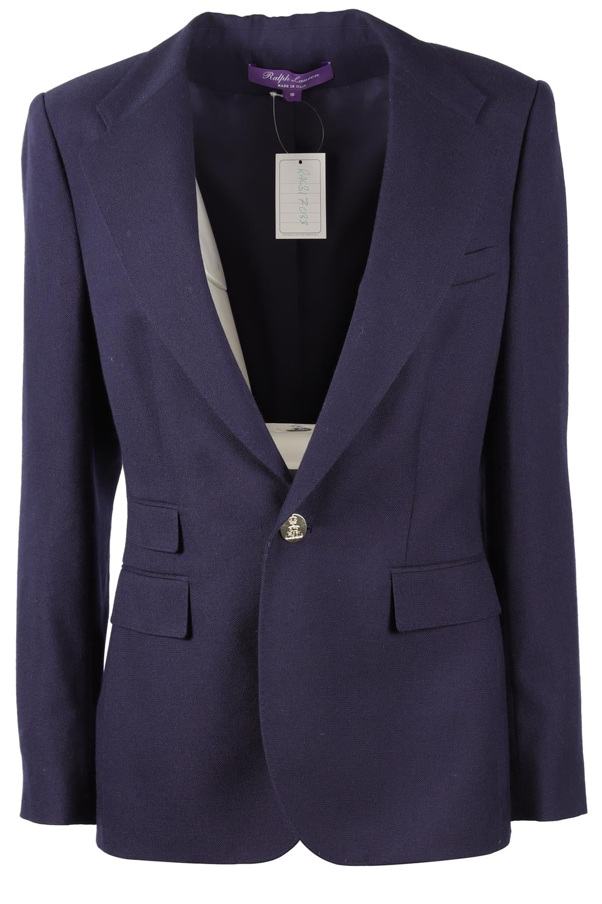 RALPH LAUREN PURPLE LABEL BLUE CASHMERE BLAZER US 10 UK 14