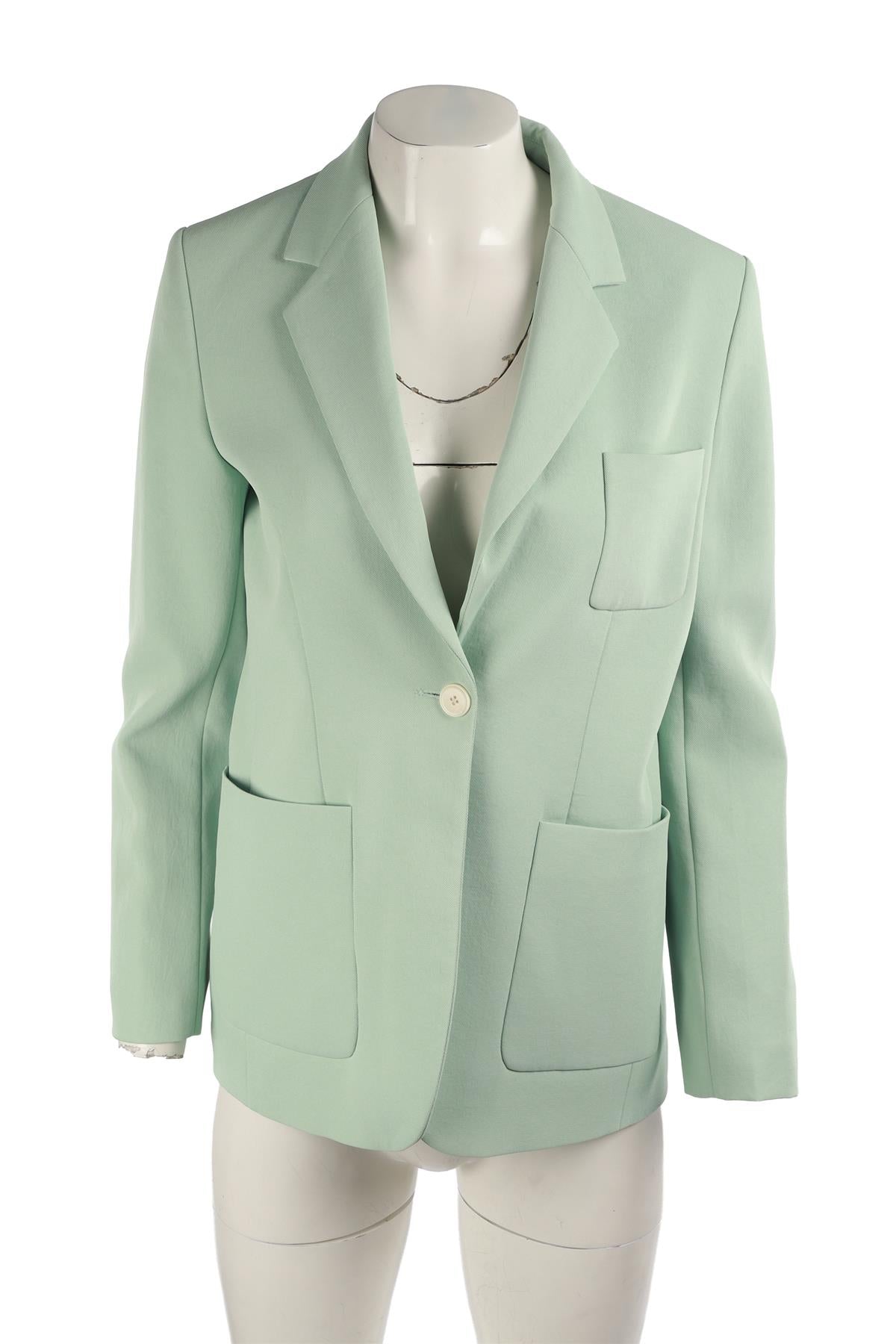 SANDRO GREEN COTTON BLAZER FR 36 UK 8
