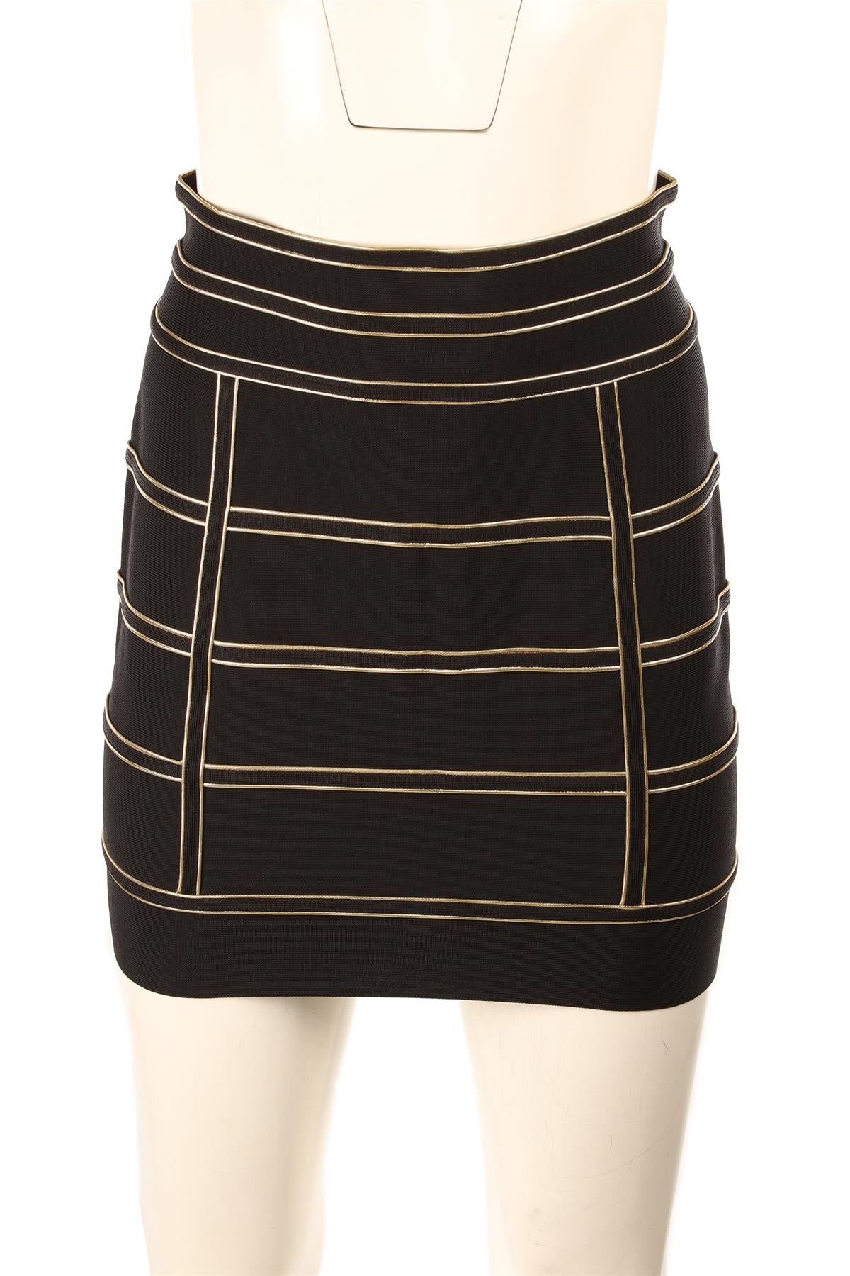 BALMAIN BLACK KNIT MINI SKIRT FR 38 UK 10