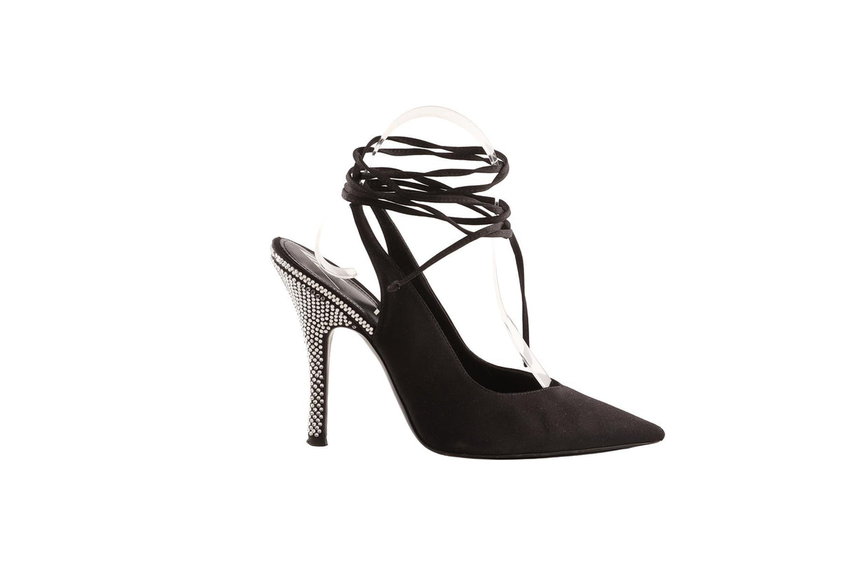 THE ATTICO BLACK SATIN PUMPS EU 38 UK 5