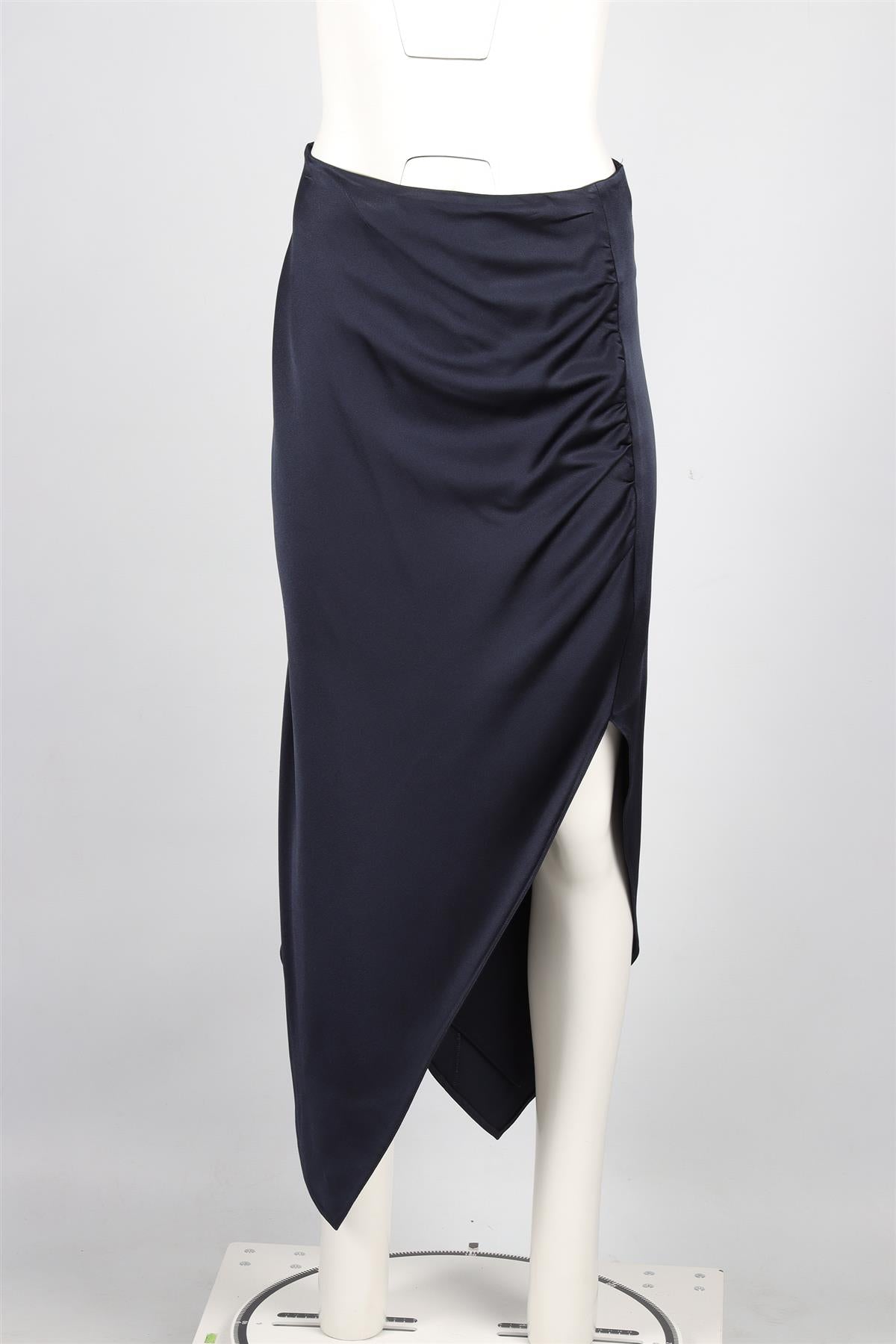 PETER PILOTTO NAVY SATIN MAXI SKIRT UK 8