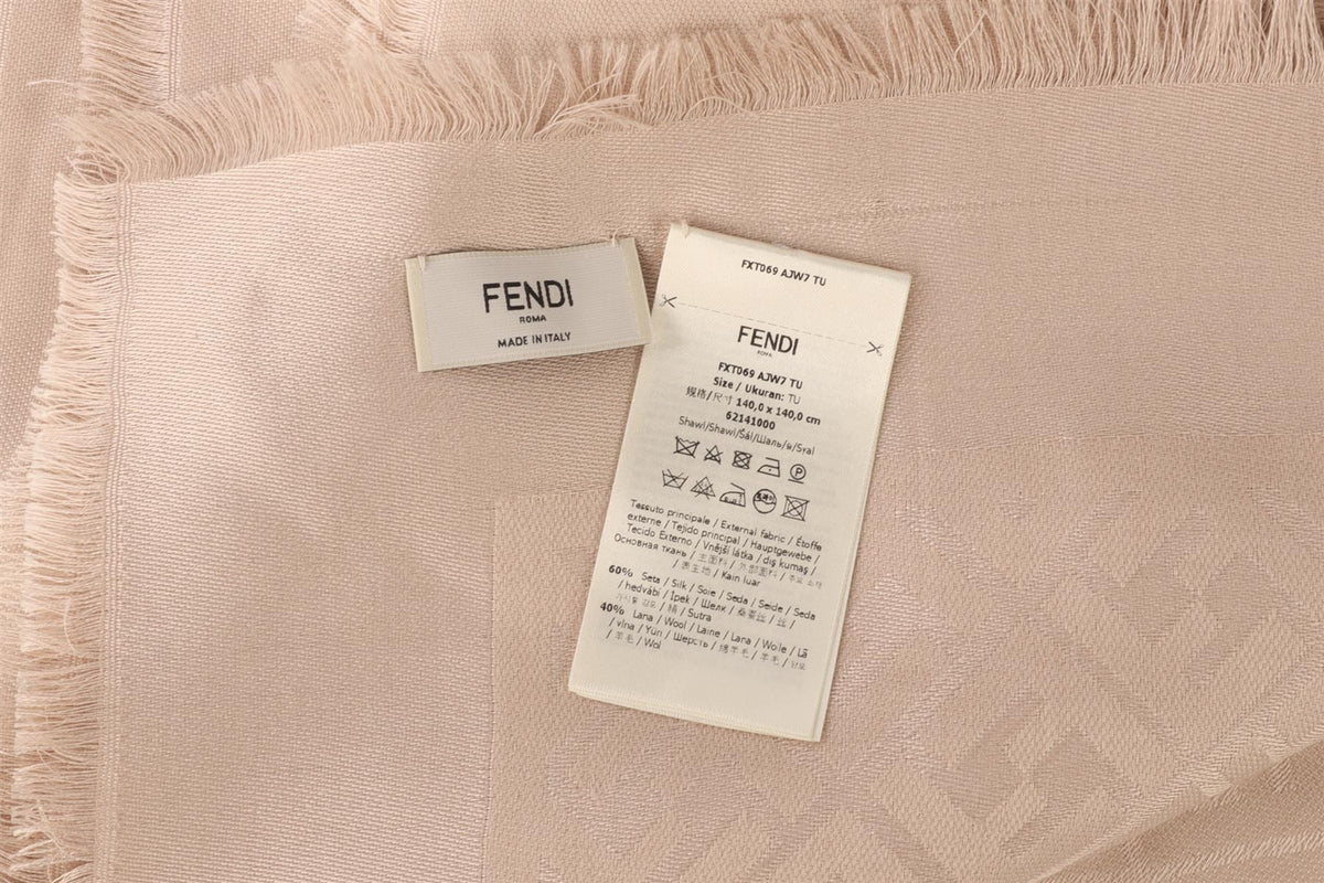 FENDI PINK FF SILK SCARF ONE SIZE