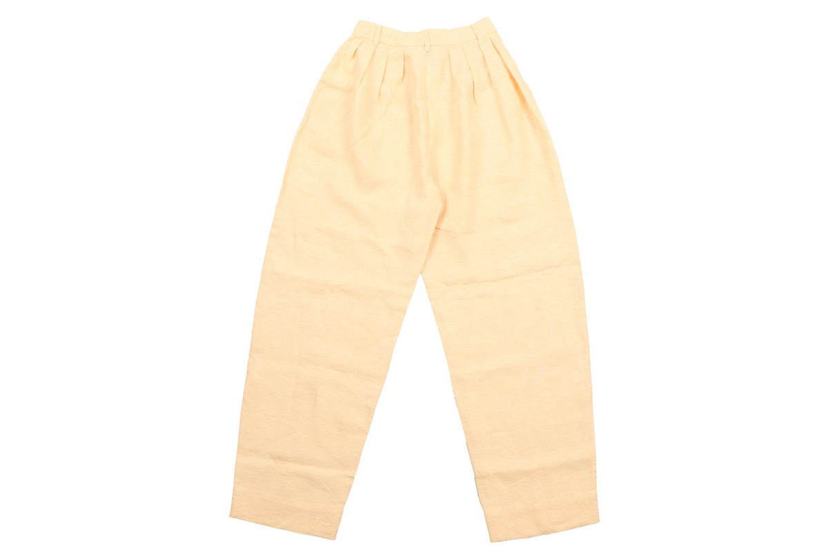 POSSE YELLOW LINEN BARREL LEG PANTS XSMALL