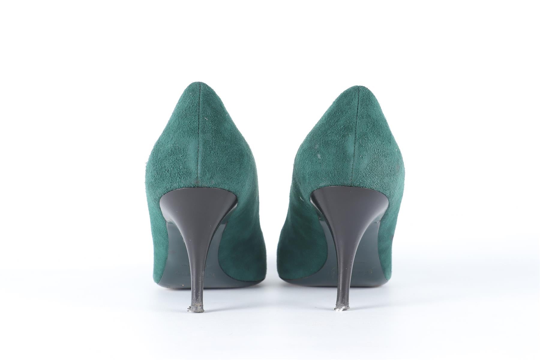 MULBERRY GREEN SUEDE PUMPS EU 40 UK 7 US 10