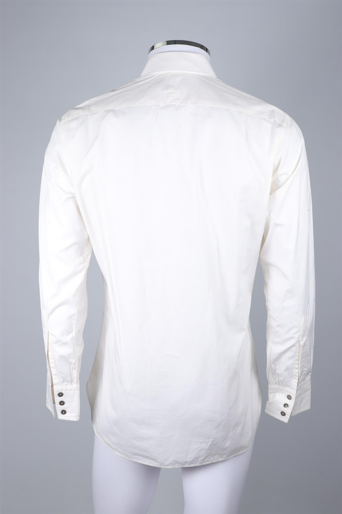TURNBULL & ASSER CREAM MEN'S COTTON SHIRT SMALL/MEDIUM
