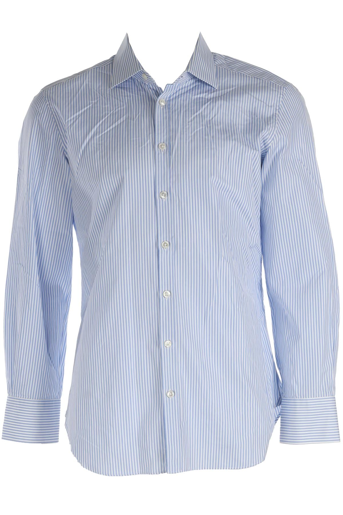 THOM SWEENEY BLUE MEN'S COTTON SHIRT LARGE